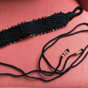 Woven & beaded wrap belt